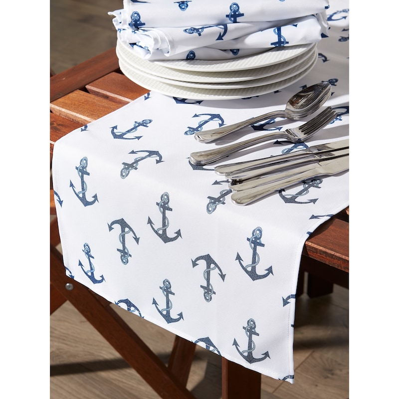 DII Anchors Print Outdoor Table Runner 14x72
