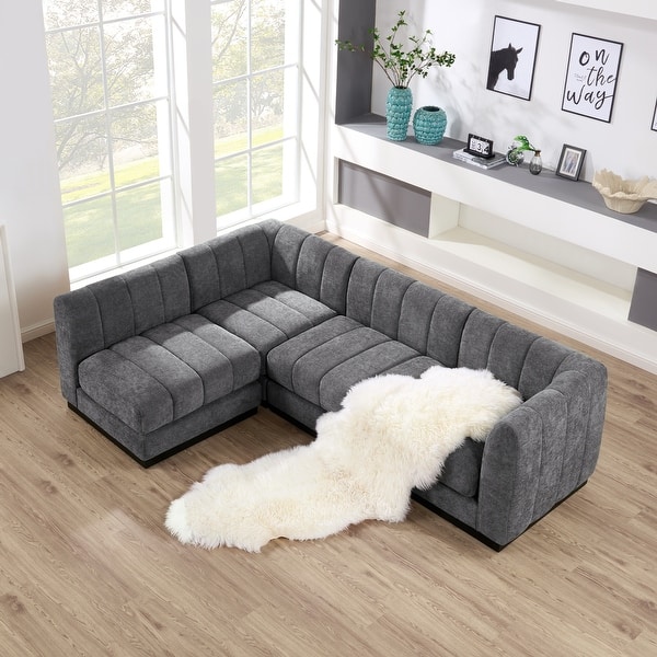 Modern 128'' Oversized Sofa, 4 Seater Modular Couch, L-Shaped Sectional Sofa Set - Bed Bath & Beyond