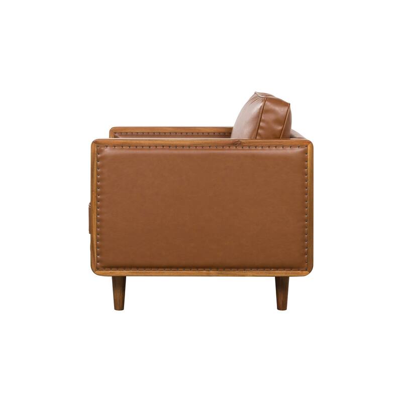Siva Leather Club Chair, Vegan Nut