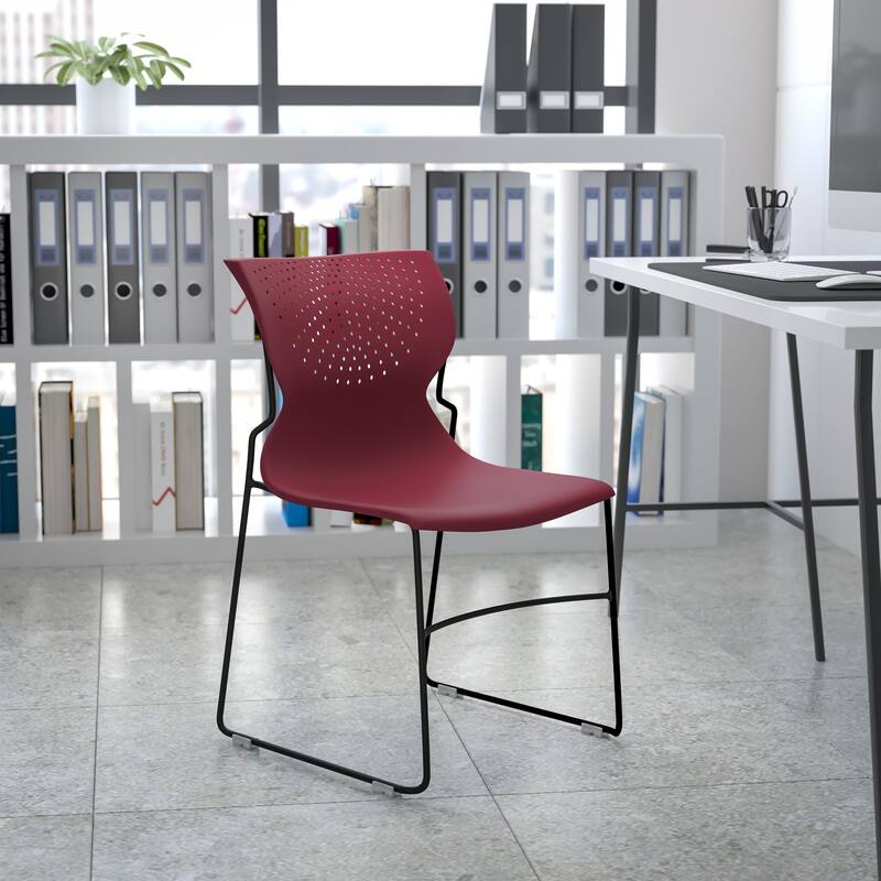 661 lb. Capacity Full Back Stack Chair with Powder Coated Frame