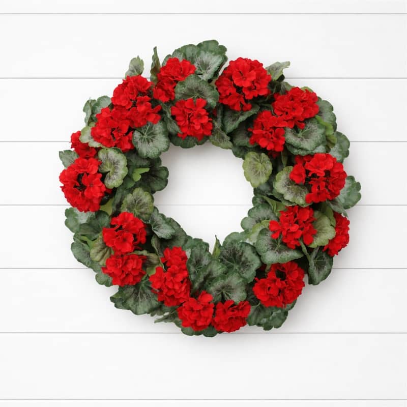 Geranium Floral Wreath 24"D