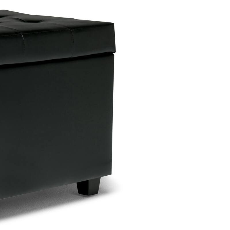 Modern Storage Ottoman for Living Room - Black