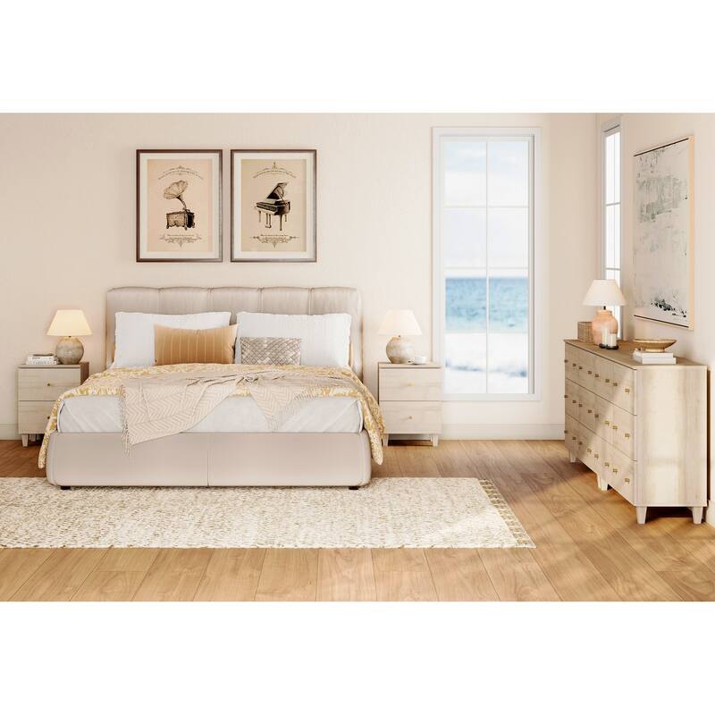 WAMPAT 12-Drawer Dresser and Nightstands Set of 3 for Bedroom