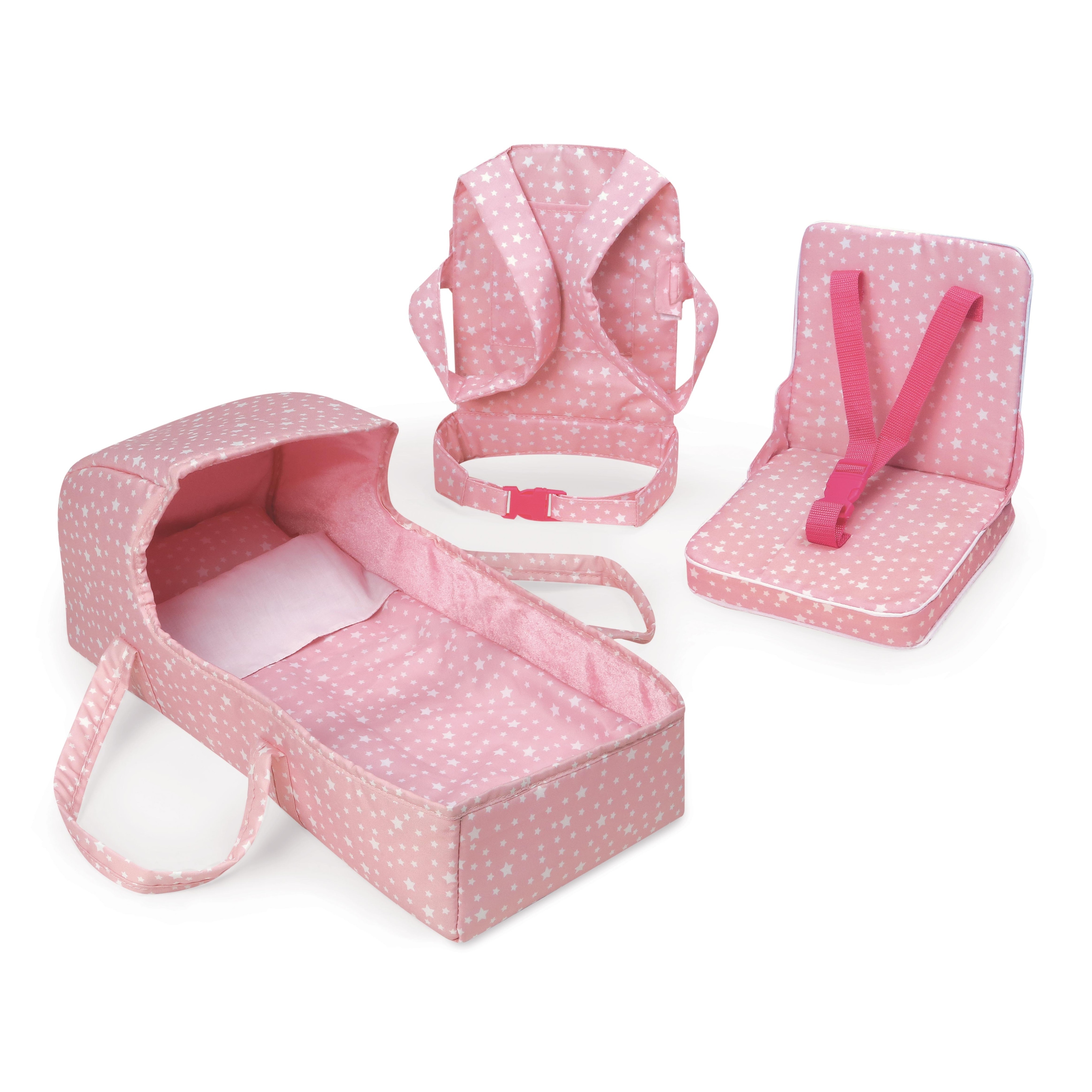 Badger Basket First Class 5-Piece Doll Travel Set - Pink/Stars