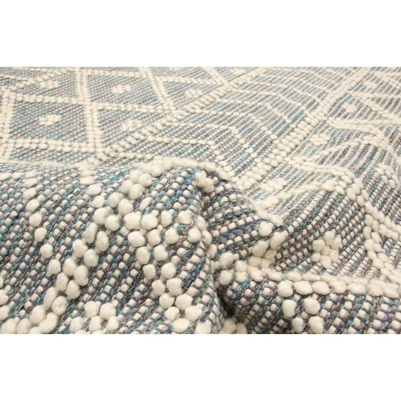 ECARPETGALLERY Braid weave Sienna Grey Wool Rug - 6'1 x 9'1