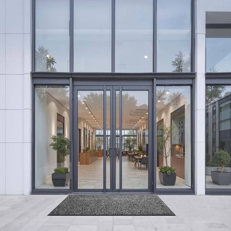 Grey Carpet Floor Mat 5x3 ft with Non-Slip Backing for Home and Commercial Use - 60 x 36 x 0.28 in