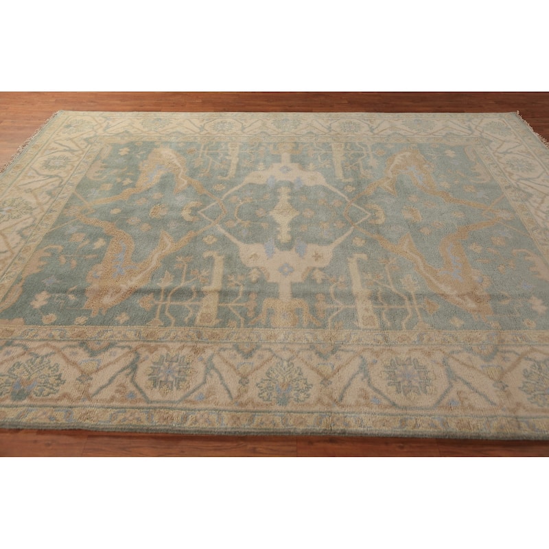 Oushak Indian Rug Hand-Knotted Transitional Wool Carpet - 8'0"x 9'9"
