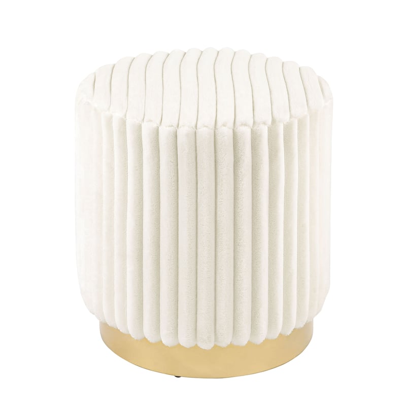 Furniture of America Jorvien Modern 17-inch Upholstered Ottoman with Plinth Base