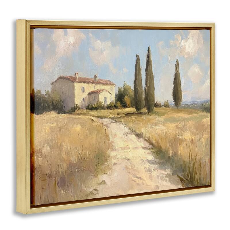Stupell Country Villa Path Framed Floater Canvas Wall Art Design By Petal Prints Design