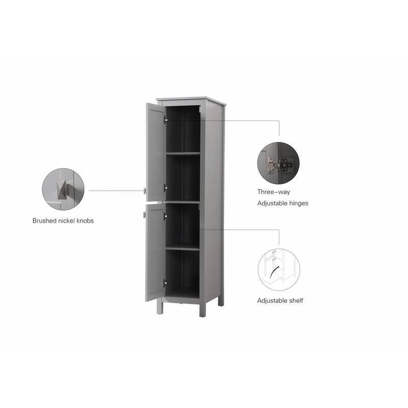 Indigo Home 16 Inch Bathroom Linen Storage Freestanding Cabinet
