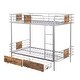 preview thumbnail 10 of 20, Industrial Modern Space-saving Twin XL over Twin XL Metal Bunk Bed with MDF Board Guardrail and Two Storage Drawers, Silver