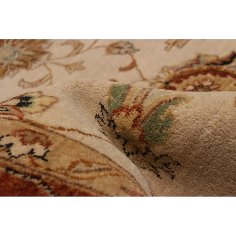 ECARPETGALLERY Hand-knotted Jamshidpour Ivory Wool Rug - 6' 3" x 10' 2"