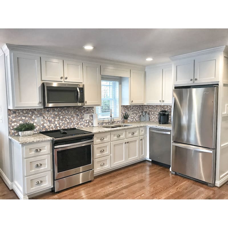 Fit Mosaic 11 in. x 11 in. Marble Mesh-Mounted Mosaic Wall and Floor Tile