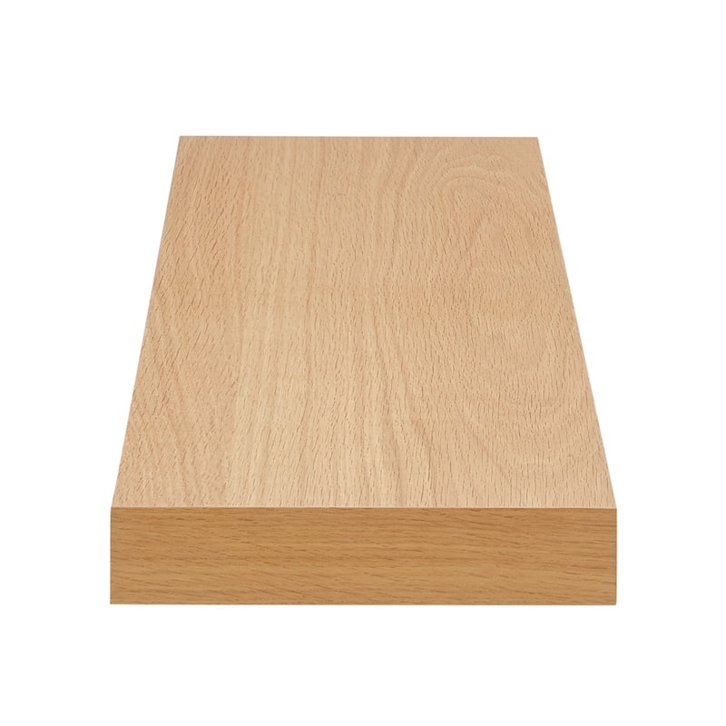HomeRoots 75" Natural Wooden Wall Mounted Floating Shelf