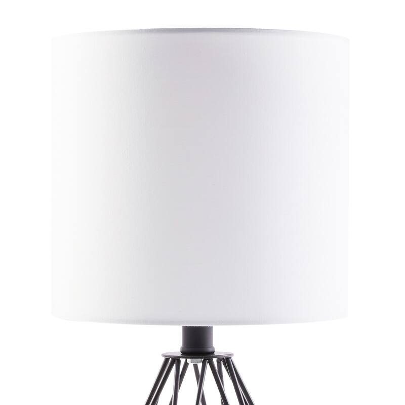 CO-Z 15.5-inch Desk Lamps with Drum Shades and Caged Bases, Set of 2