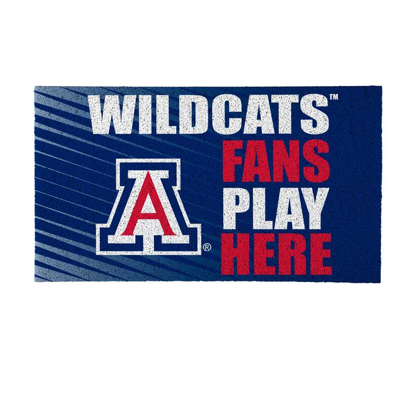 28 in. x 16 in. University of Arizona "Fans Play Here" PVC Door Mat
