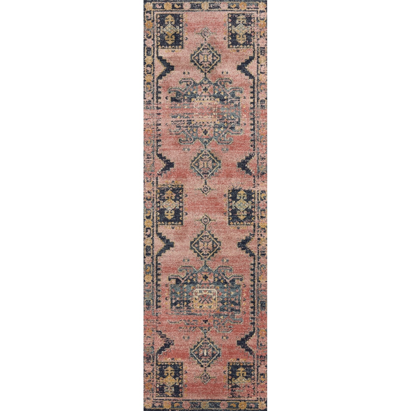 Alexander Home Luxe Rose Antiqued Distressed Area Rug