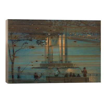 Verrazano Bridge At Dusk Print On Wood by Nick Savides - Multi-Color