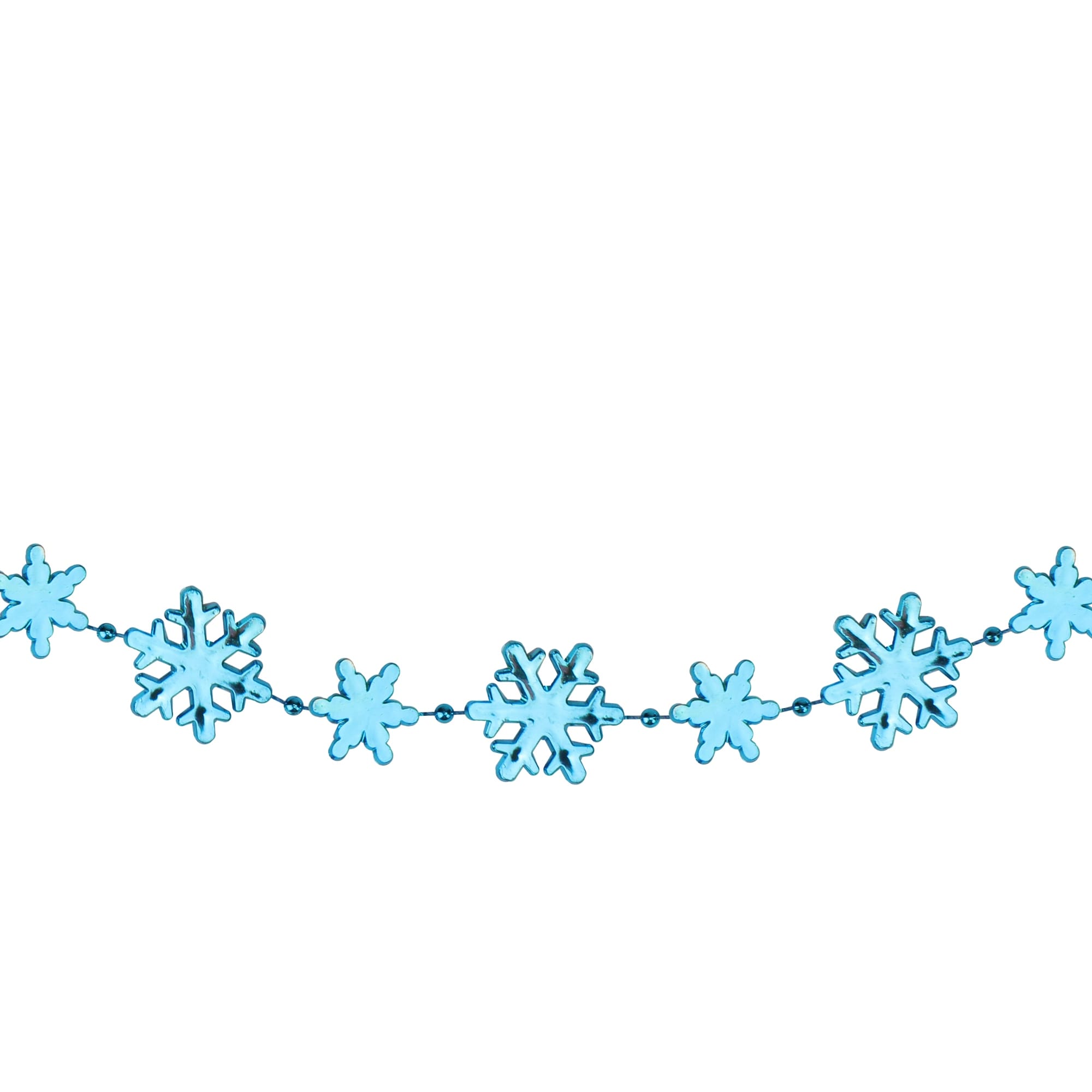 Shiny Snowflakes Christmas Garland - 8' x 1" - Blue - Unlit