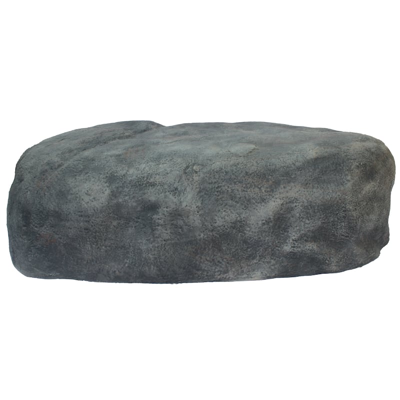 Decorative Outdoor Weather-Resistant Artistic Artificial Faux Stone Rock, Garden Patio Granite Grey Fiberglass Stone