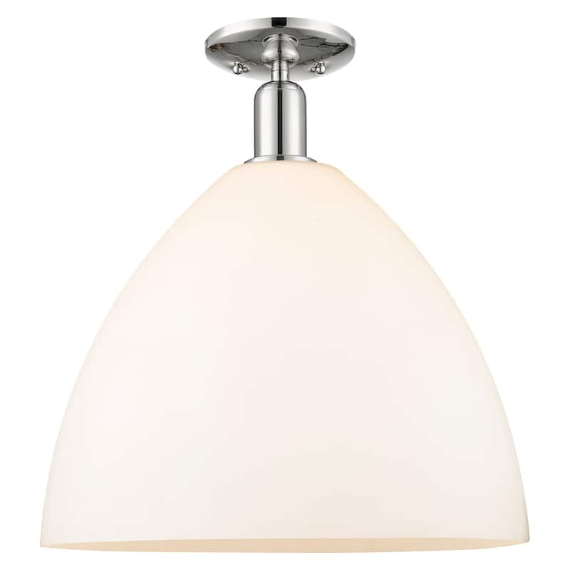 Innovations Lighting 716-1C-19-16 Bristol Semi-Flush Bristol 16" Wide - Polished Nickel / Matte White