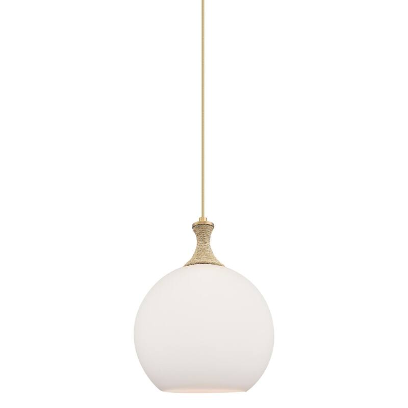 Innovations Lighting 415-1PR-16-12 Astor Pendant Astor 12" Wide - Brushed Brass / Matte White