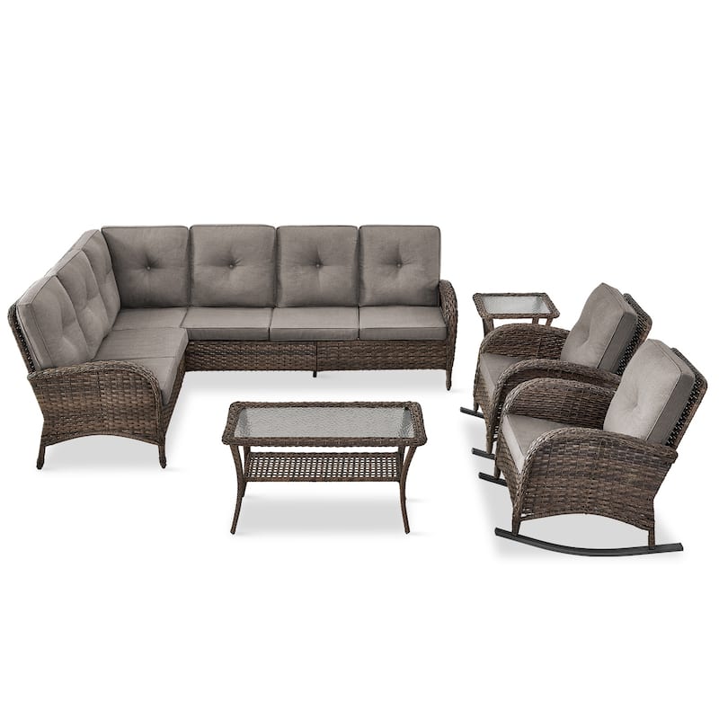 Outdoor Sectional Sofa with Cushion Funiture Set