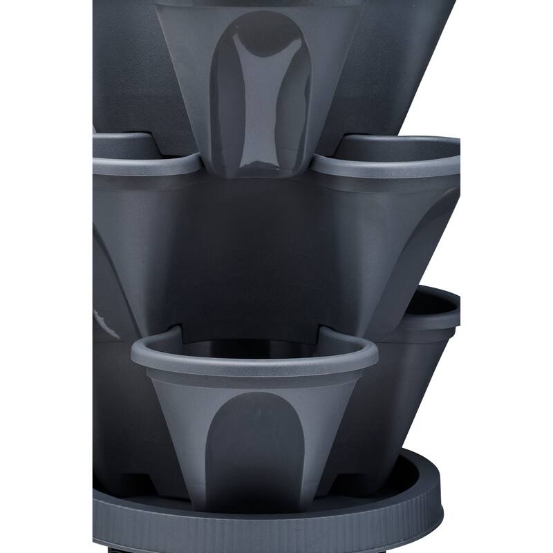 Southern Patio Gray 15.2" Vertical Garden Planter with Wheels - 15" x 18" x 15"