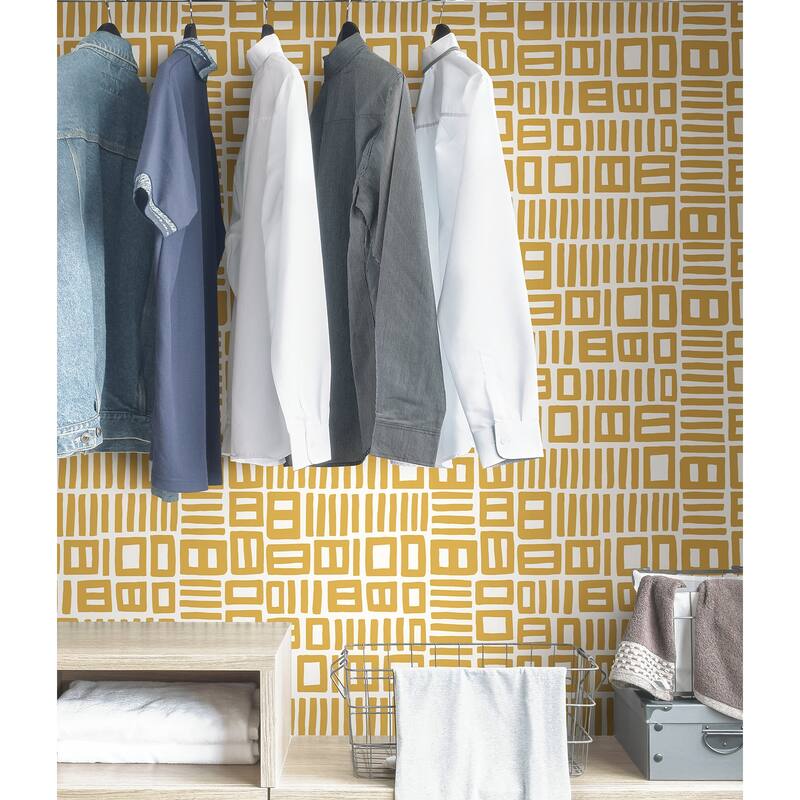 Black Pepper Paperie Yellow Traverse Peel & Stick Wallpaper