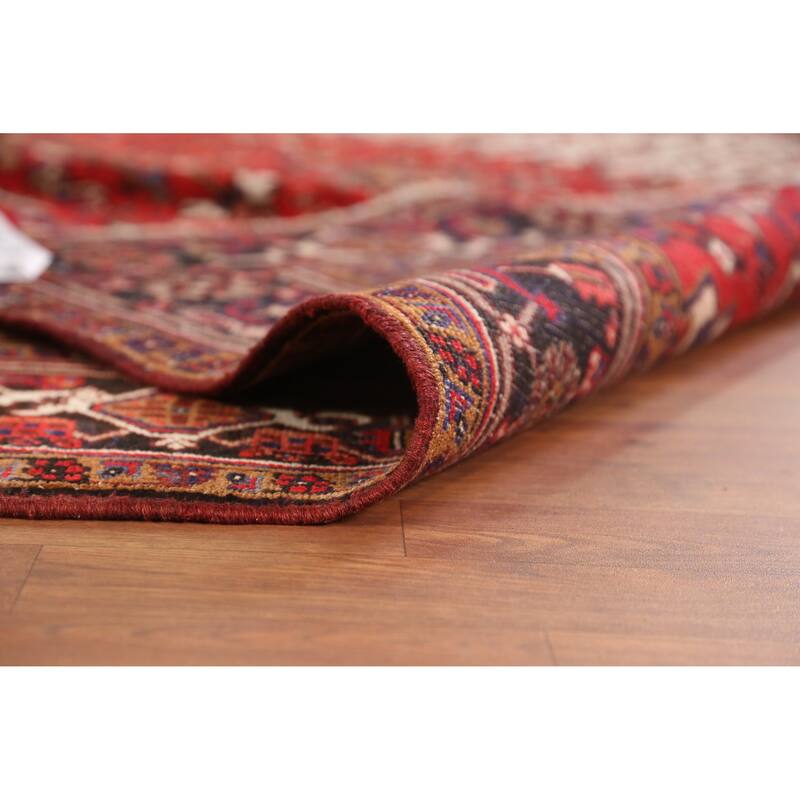Hand Knotted Oriental 100% Wool Carpet Traditional Medallion Red Heriz Area Rug - 11' 0'' X 7' 6''