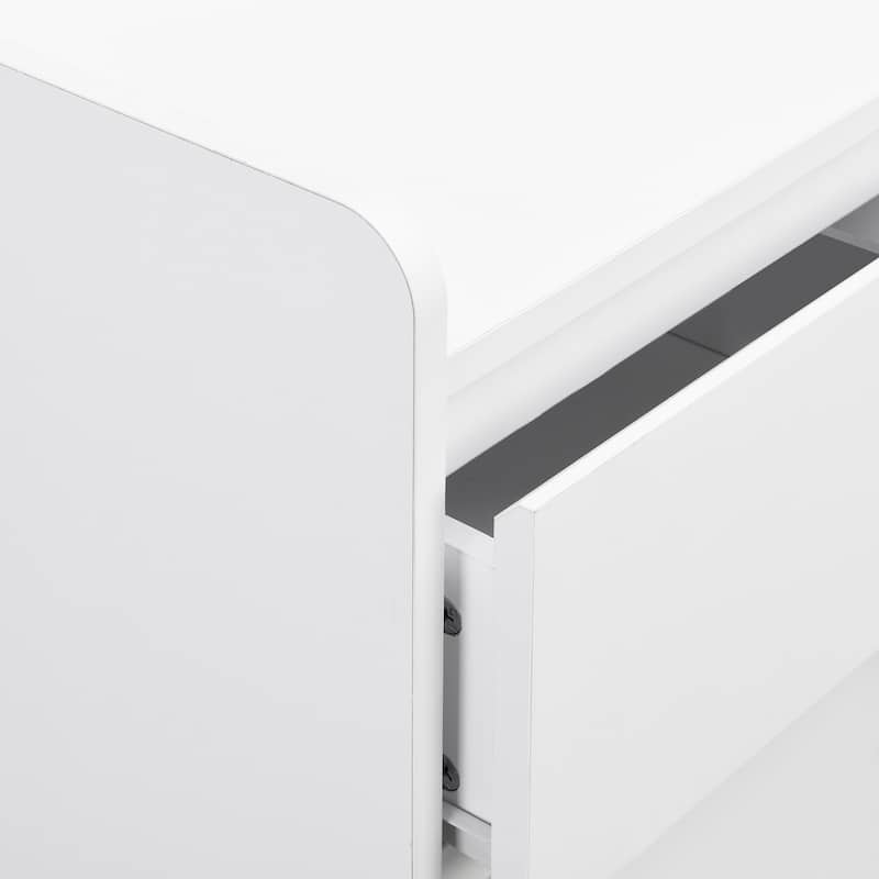 Roomfitters Contemporary Shoe Cabinet with Adjustable Shelves, Minimalist Home Organizer and Storage Sideboard
