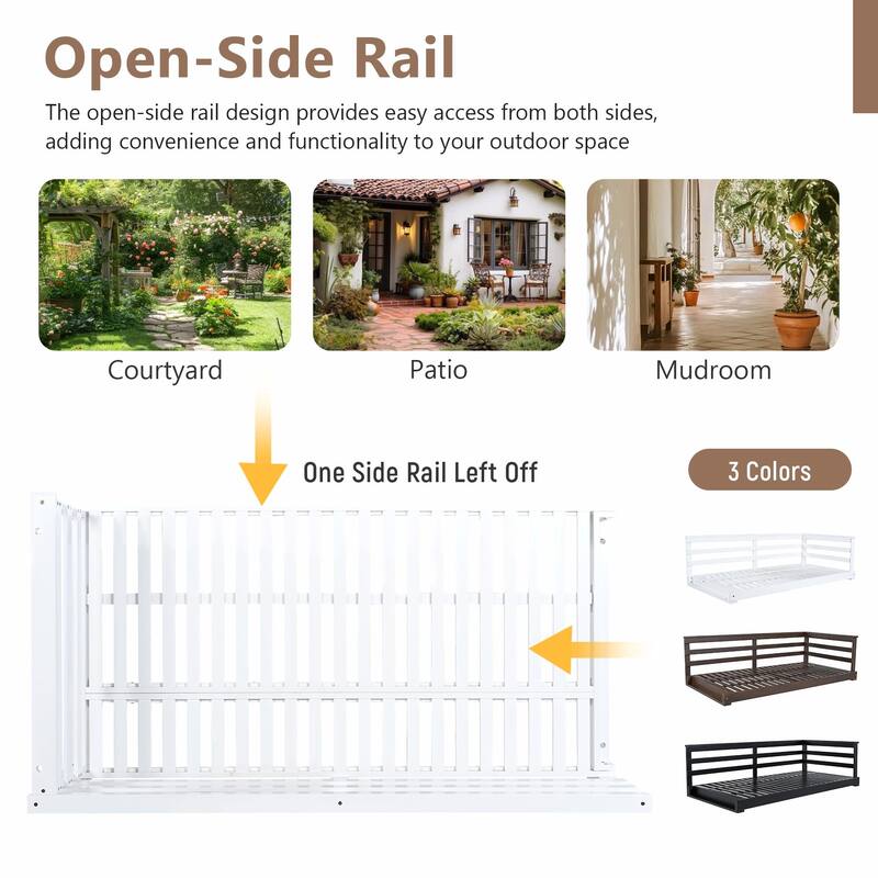 Country Patio Wooden Twin Size Swing Daybed Porch Swing Frame
