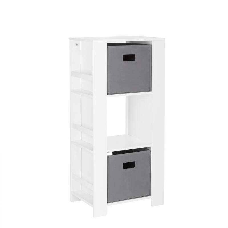 RiverRidge Kids Bookshelf and Toy Organizer Tower with 3 Cubbies and 6 Bookracks for Playroom, Nursery, and Reading Nook