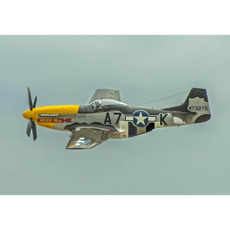 P-51 Mustang WW 2 Military Airplane in Flight by Wayne Collamore Art Poster - Print On Demand - 24 x 36 Inch