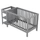 preview thumbnail 8 of 7, Gray Convertible Wooden Platform Bed with Changing Table