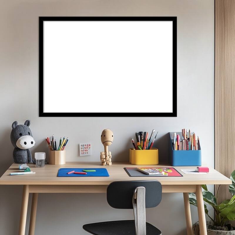 Amanti Art Jet Black Framed Dry Erase Magnetic Board