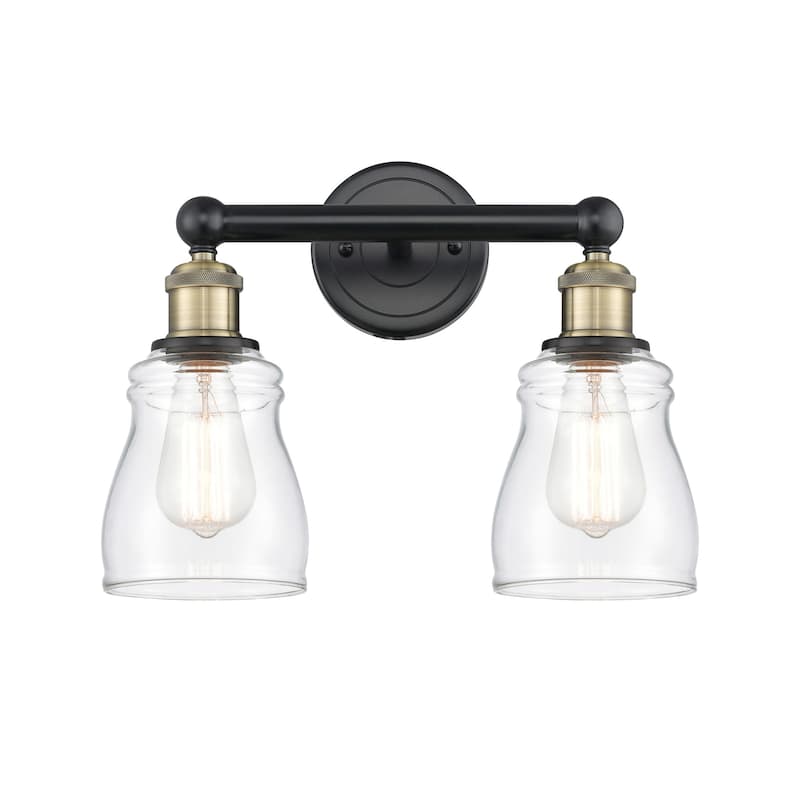 Innovations Lighting 616-2W-12-14 Ellery Vanity Ellery 2 Light 14" - Black Antique Brass / Clear