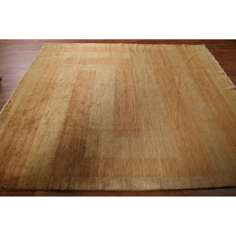 Vegetable Dye Modern Gabbeh Oriental Area Rug Hand-Knotted Wool Carpet - 6'10" x 8'0"