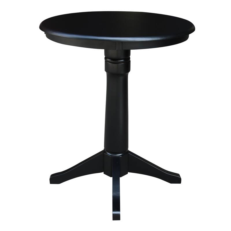 30" Round Top Pedestal Dining Table - Black