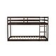 preview thumbnail 13 of 16, Espresso Solid Rubber Wooden Twin over Twin Loft Bed with Ladder for Home