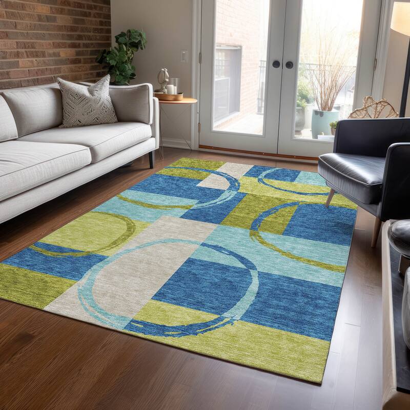 Machine Washable Indoor/ Outdoor Contemporary Chantille Rug