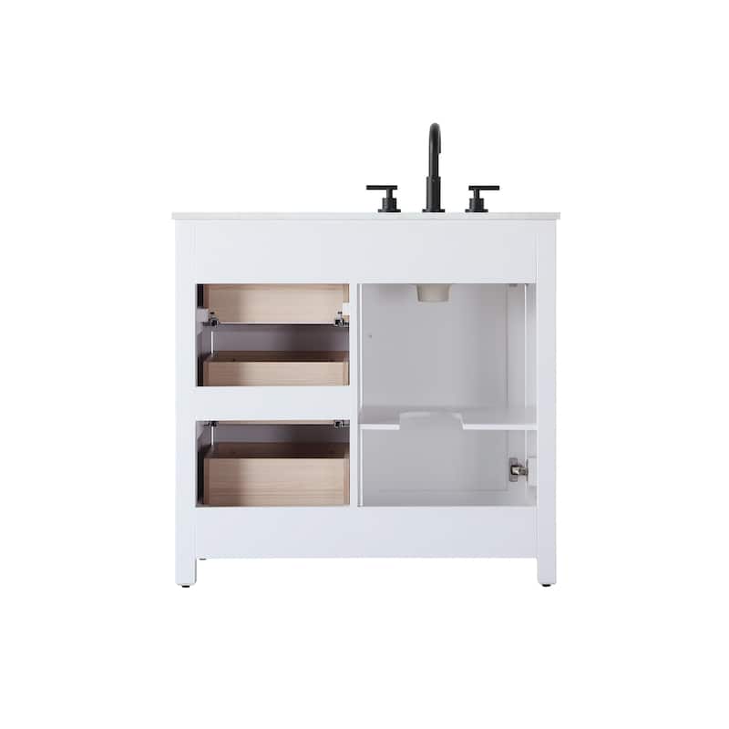 Elegant Lighting VF29536 Alina 36" Free Standing Single Basin Vanity