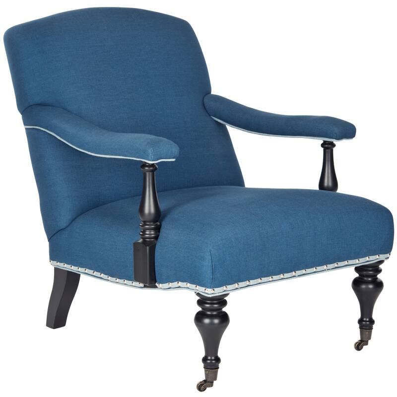 SAFAVIEH Kassie Steel Blue Arm Chair - 27.6" x 36.8" x 35" - 28Wx37Dx35H