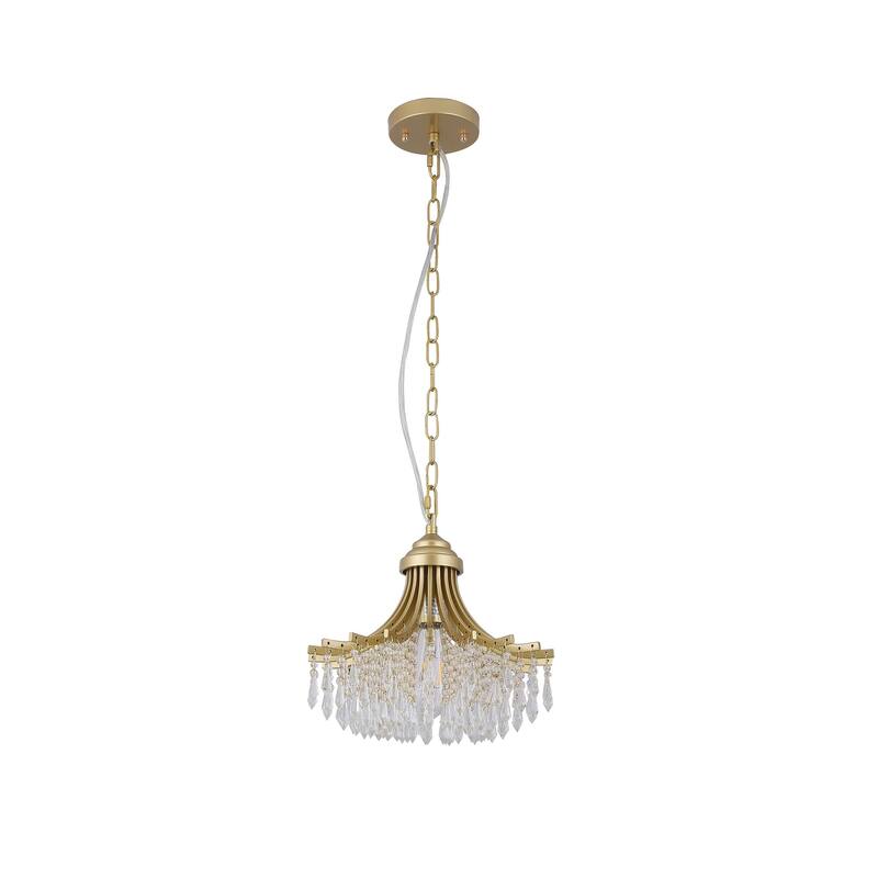 Single Bulb Matte Gold Fan Shaped Chandelier