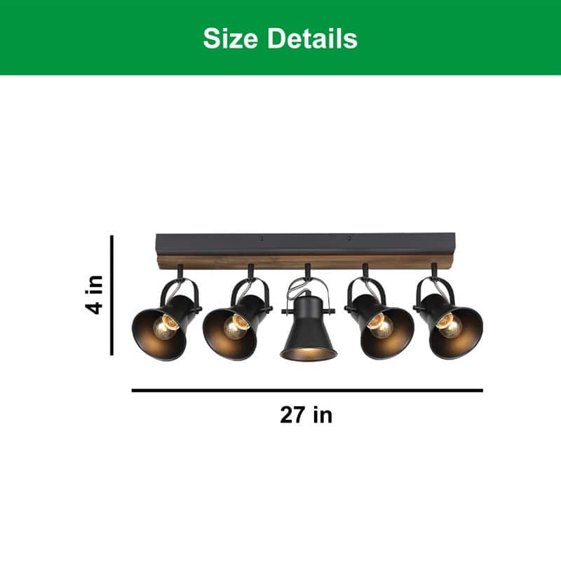 5 light spot light black ceiling light metal bathroom light