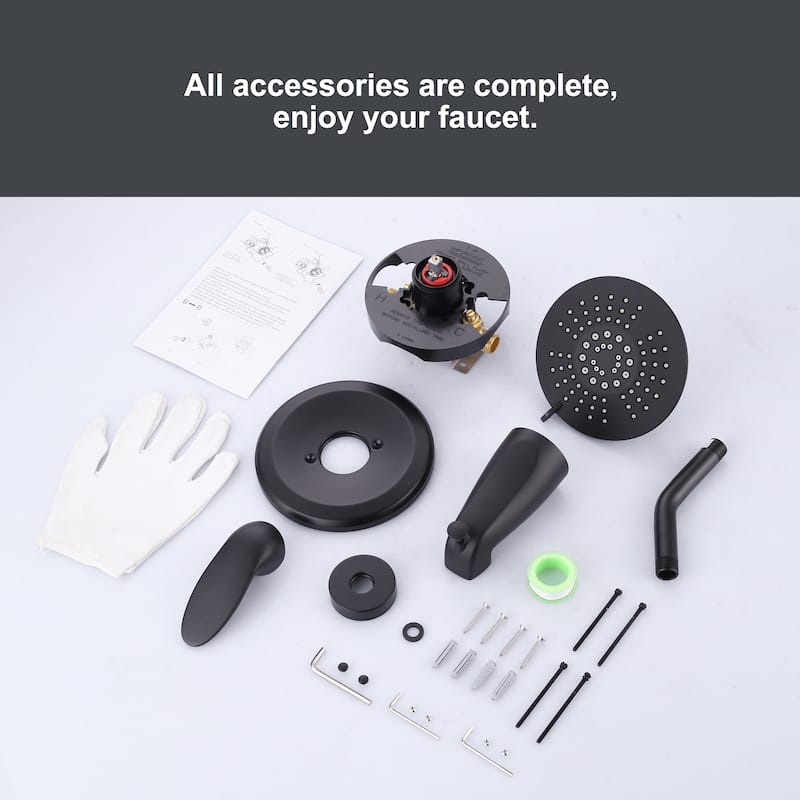 WOWOW Single Handle 5-Spray Tub and Shower Faucet (Valve Included)