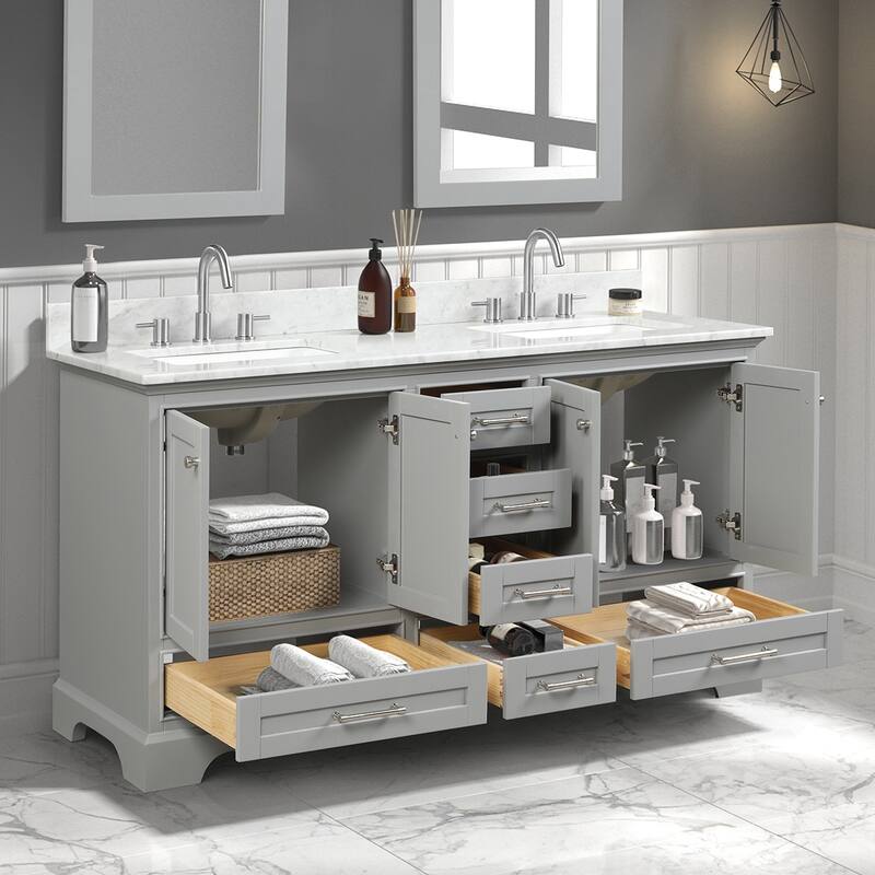 Blossom Copenhagen 60" Bathroom Vanity with Marble Top & Ceramic Sink