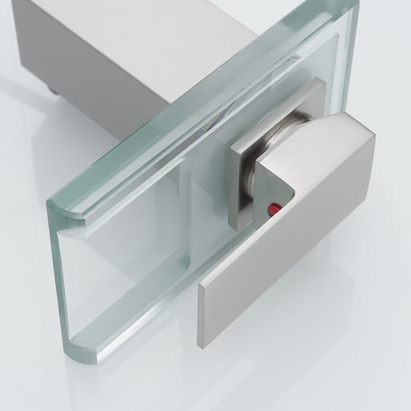 Modern Brushed Nickel Bathroom Basin Faucet with LED Light