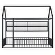 preview thumbnail 12 of 40, Twin Size Metal Bed House Bed Frame with Fence and Four Metal Grid Shelves