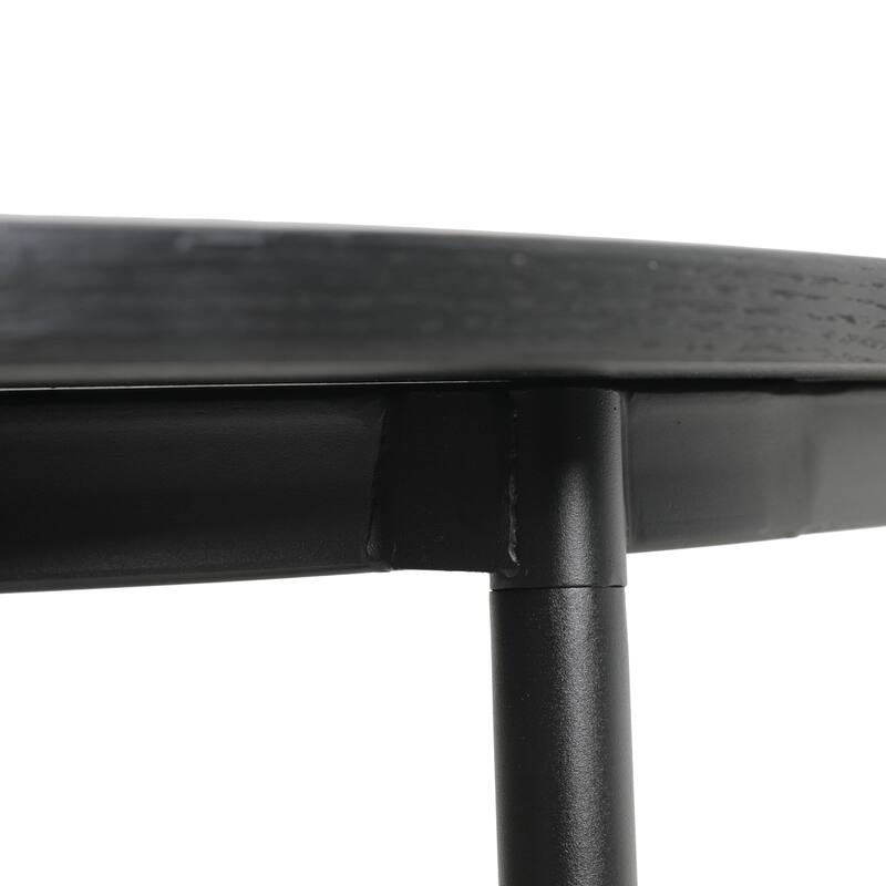 9-Piece Dining Set in Black Steel with 8 Chairs and Table Tule Collection by LeisureMod
